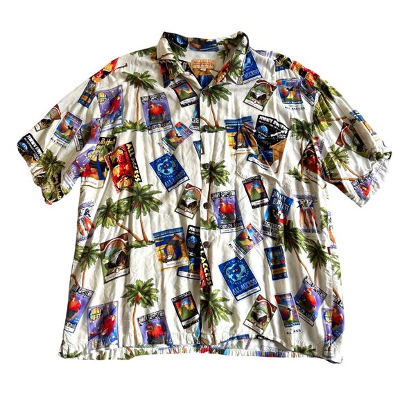 Jimmy Buffett Margaritaville Sz XL Hawaiian Shirt Vintage 1999 Tour Palm Trees